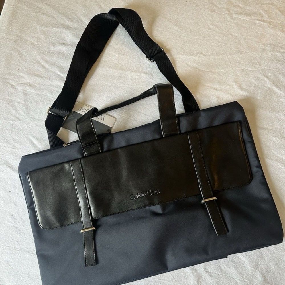 Calvin Klein Black and Gray Men's Laptop Bag